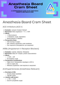 Anesthesia Board Cram Sheet A COMPREHENSIVE GUIDE TO KEY ANESTHESIA CONCEPTS AND MEDICATIONS