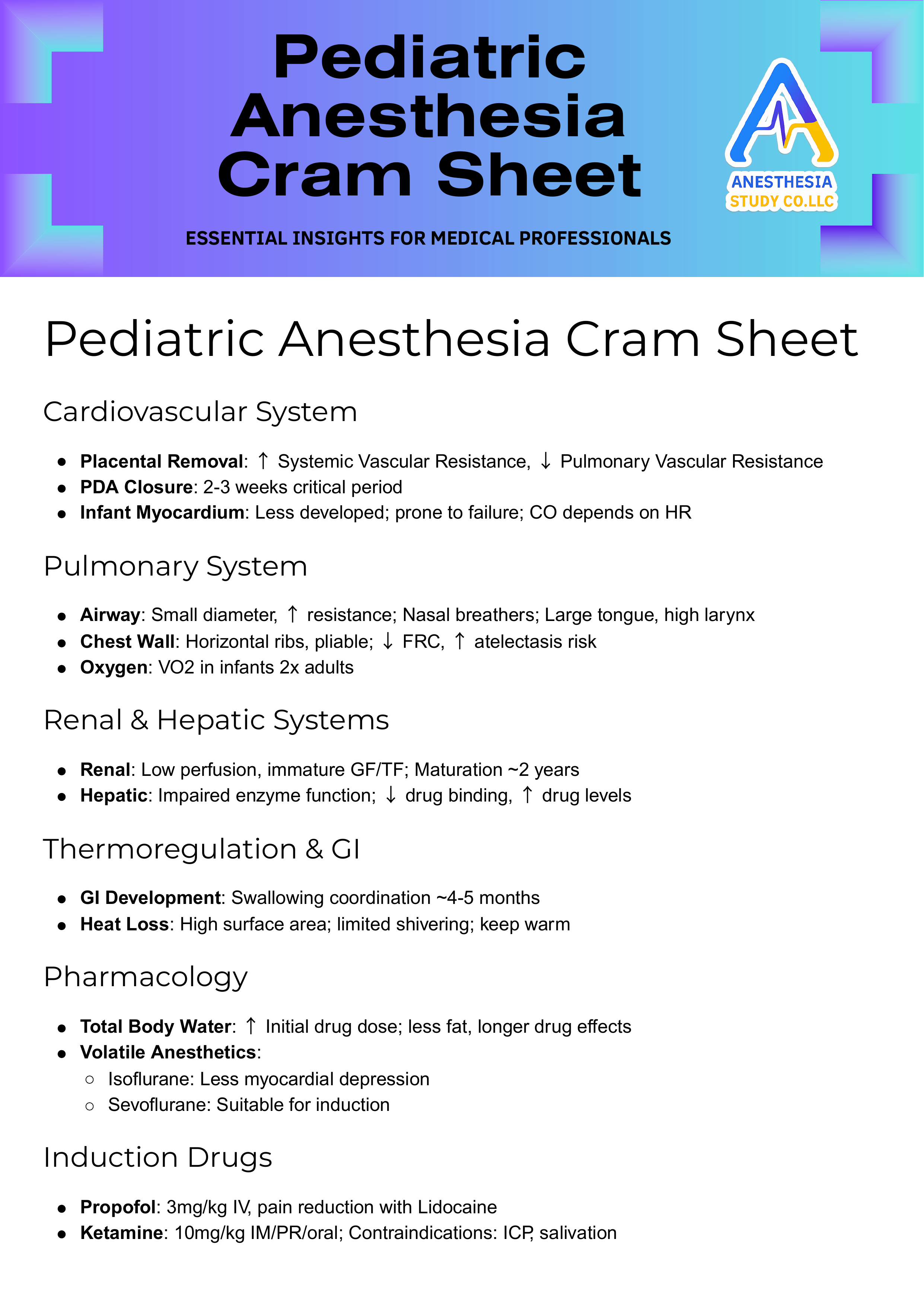 Pediatric Anessthesia Bundle